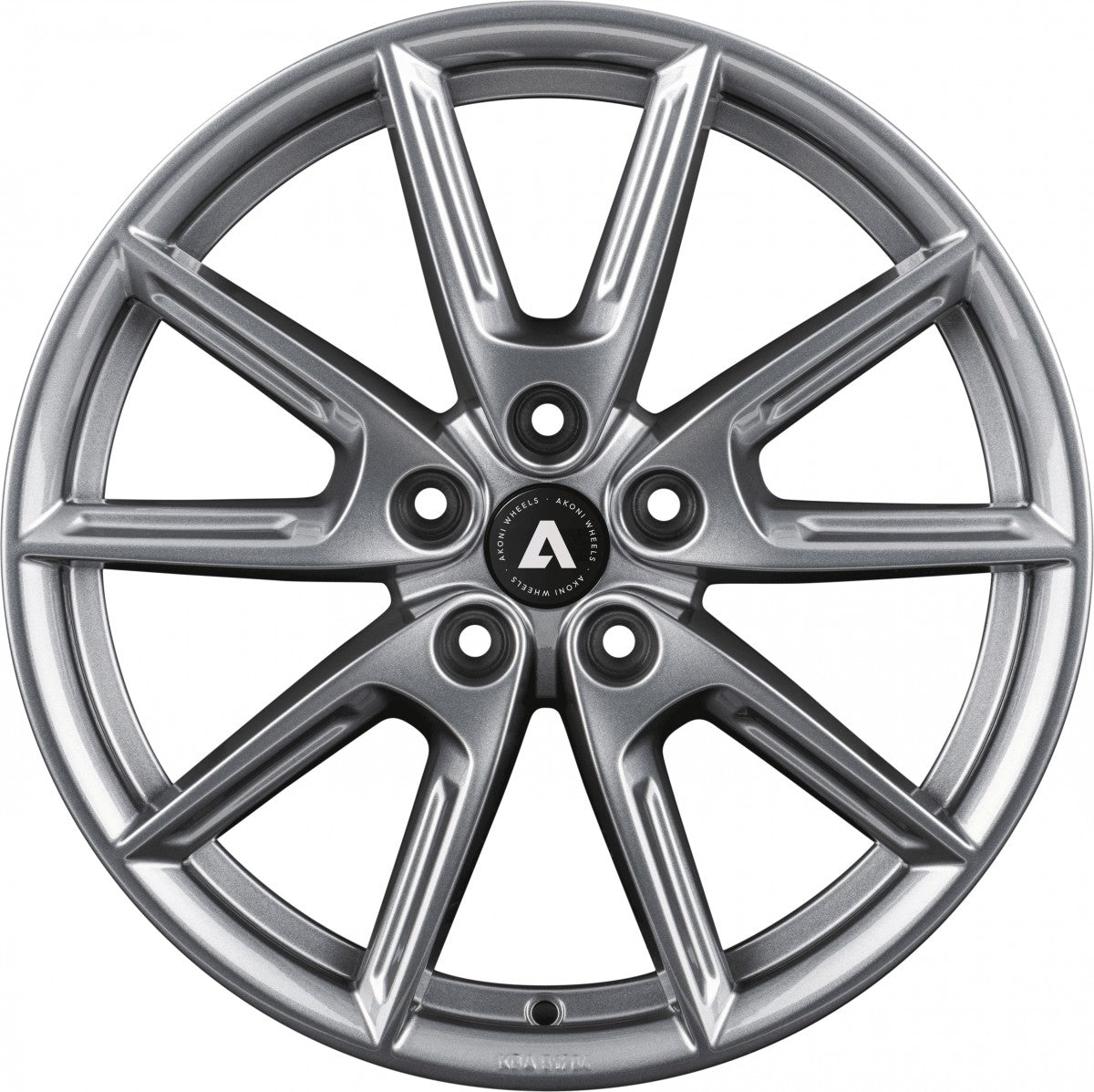 Akoni AK09 grey glossy Alufelge 8x18 Zoll ET48 LK 5x112 ML66.6 – Bild 2