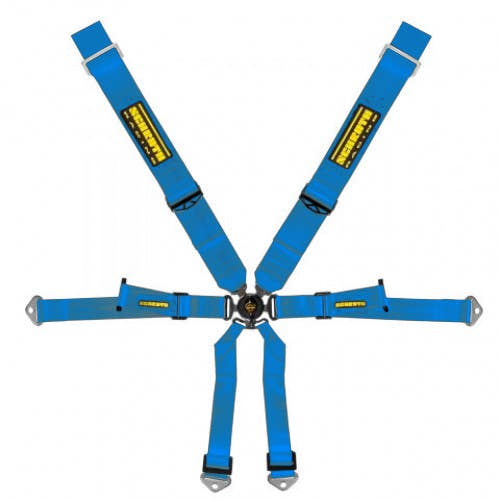 Schroth Profi Porsche 991 3x2 blau mit schwarz/gelbem SCHROTH RACING Logo