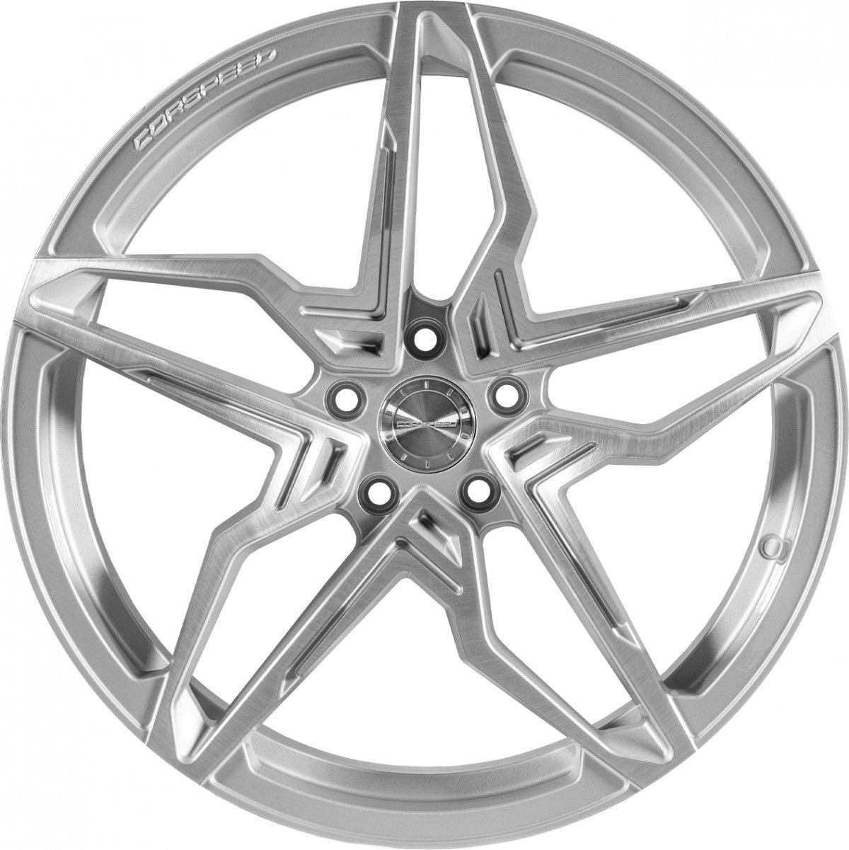 Corspeed Kharma silver-brushed-surface Alufelge 8.5x19 Zoll ET43 LK 5x112 ML73.1 – Bild 2