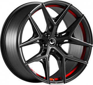 Barracuda Razzer mattblack undercut trimline rot PureSports gefräst Alufelge 9.5x22 Zoll ET38 LK 5x120 ML74.1