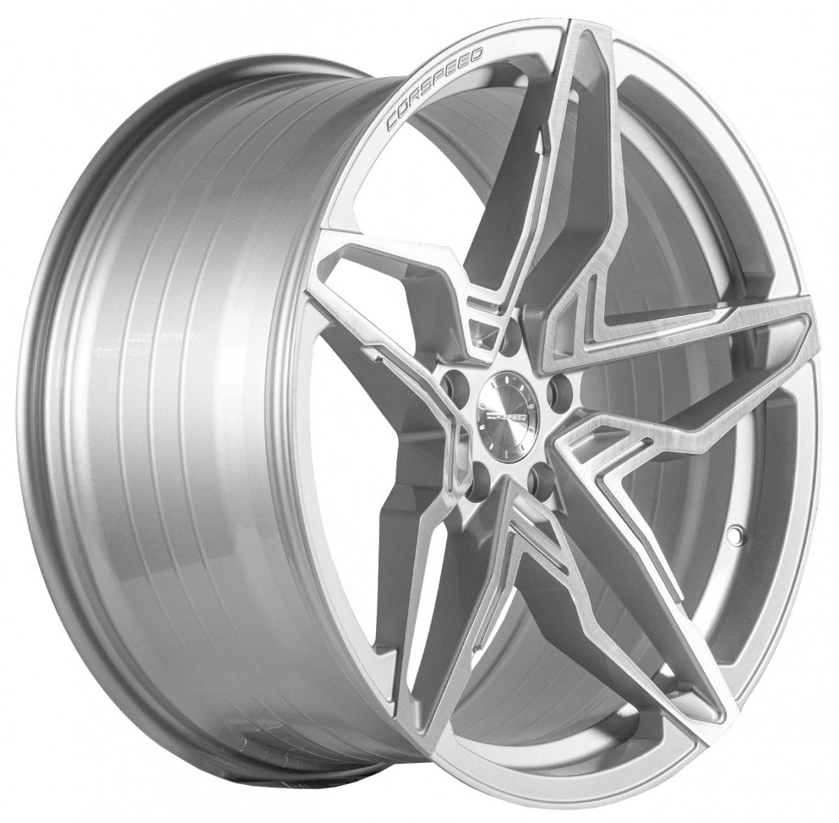 Corspeed Kharma silver-brushed-surface Alufelge 10x20 Zoll ET20 LK 5x112 ML73.1 – Bild 3