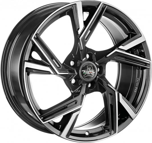 Arcasting Enea black polished 9.5x22 ET30 - LK5/112 ML66.6