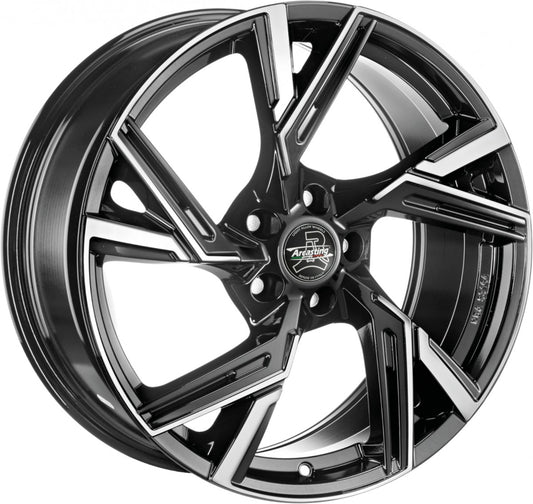 Arcasting Enea black polished 9.5x22 ET30 - LK5/112 ML66.6