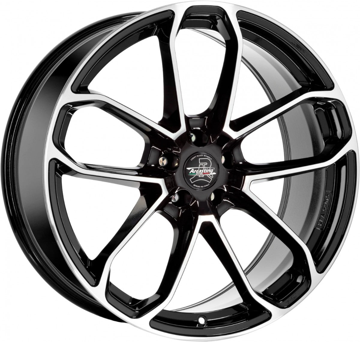 Arcasting Caesar black polished 11x22 ET40 - LK5/112 ML66.6
