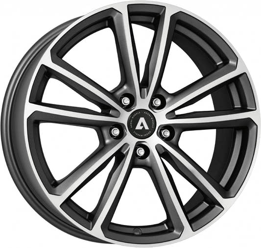 Akoni AK03 graphite matt polished Alufelge 8x19 Zoll ET39 LK 5x112 ML66.6