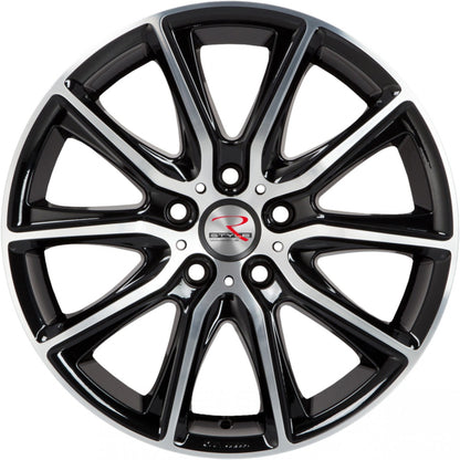 R-Style Wheels SR13 black front polished 6.5x16 ET54 - LK5/112 ML66.6