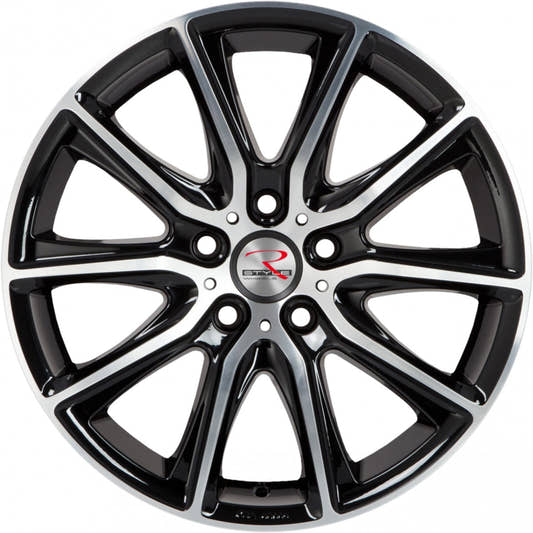 R-Style Wheels SR13 black front polished 6.5x16 ET38 - LK5/114.3 ML70.4