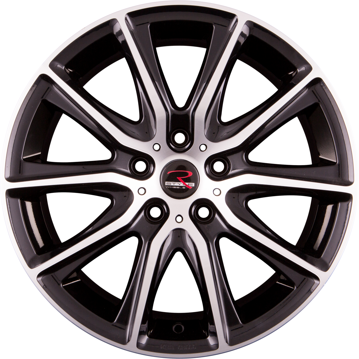 R-Style Wheels SR13 black front polished Alufelge 8x17 Zoll ET45 LK 5x108 ML70.4 – Bild 3