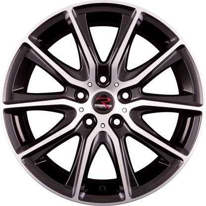 R-Style Wheels SR13 black front polished Alufelge 8x17 Zoll ET45 LK 5x108 ML70.4 – Bild 3