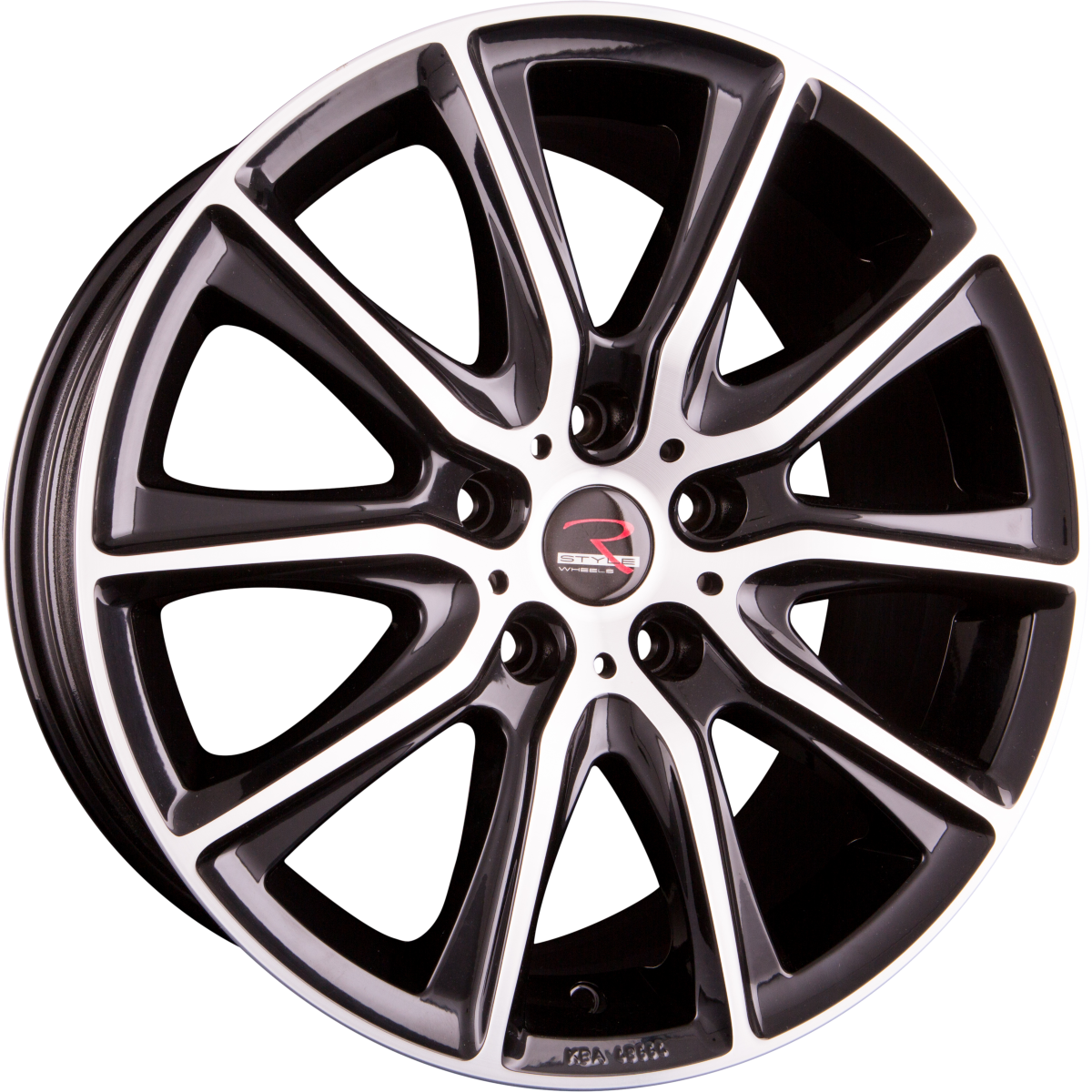 R-Style Wheels SR13 black front polished Alufelge 8x17 Zoll ET45 LK 5x108 ML70.4 – Bild 4