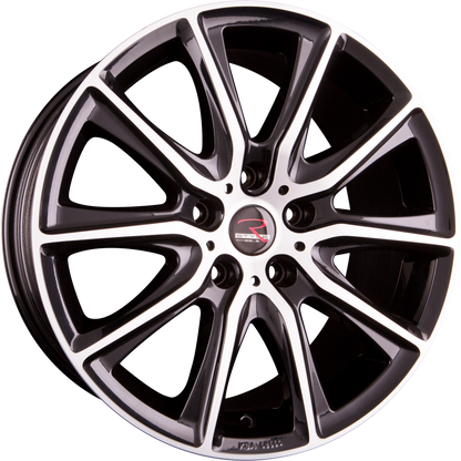 R-Style Wheels SR13 black front polished Alufelge 8x17 Zoll ET45 LK 5x108 ML70.4 – Bild 4