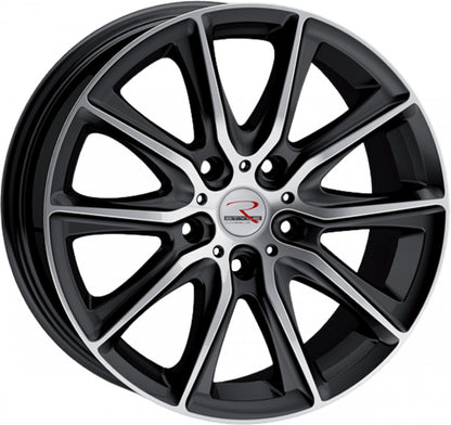 R-Style Wheels SR13 black front polished 6.5x16 ET50 - LK5/120 ML65.1