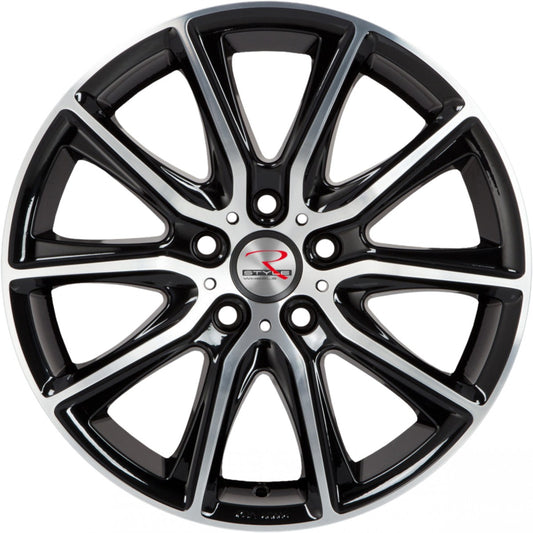 R-Style Wheels SR13 black front polished 6.5x16 ET50 - LK5/120 ML65.1
