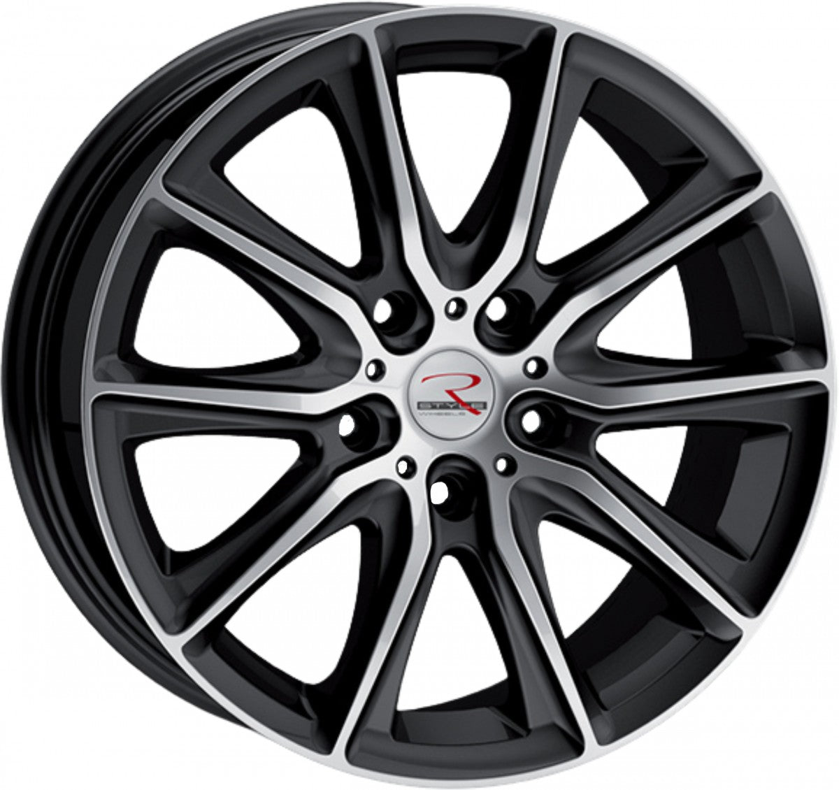 R-Style Wheels SR13 black front polished 8.5x18 ET50 - LK5/120 ML65.1