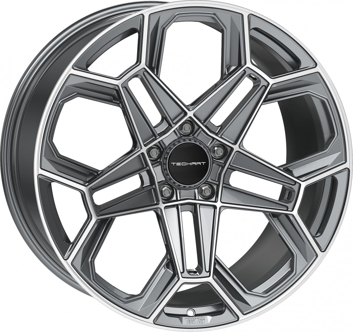 Proline Techart Daytona II grey polished Alufelge 10x22 Zoll ET40 LK 5x130 ML71.5