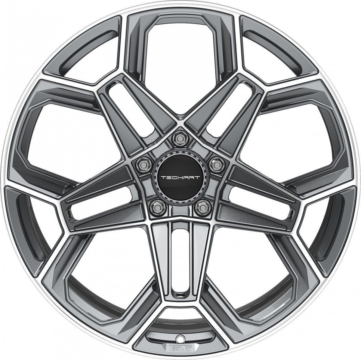 Proline Techart Daytona II grey polished Alufelge 10x22 Zoll ET40 LK 5x130 ML71.5 – Bild 2