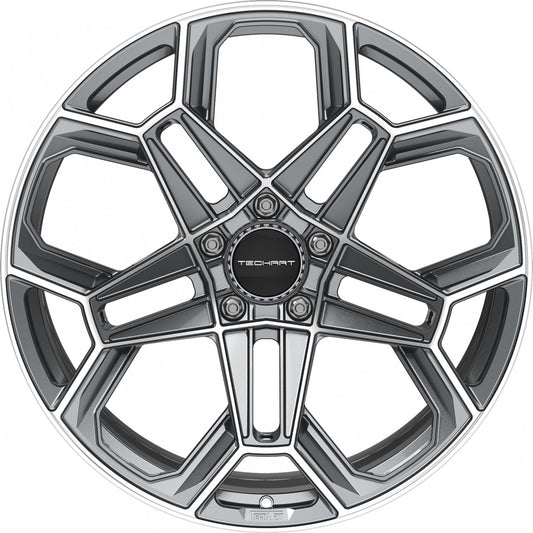 Proline Techart Daytona II grey polished Alufelge 10x22 Zoll ET40 LK 5x130 ML71.5 – Bild 2