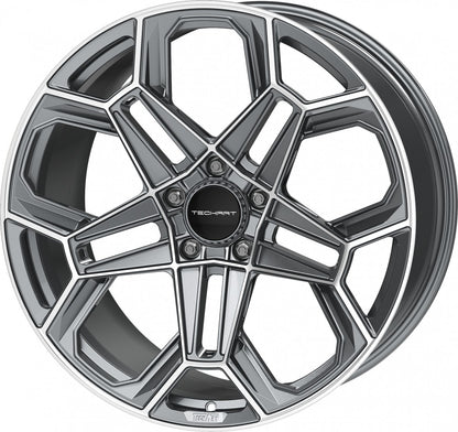 Proline Techart Daytona II grey polished Alufelge 10x22 Zoll ET40 LK 5x130 ML71.5 – Bild 7