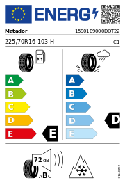 Matador MP72 Izzarda A/T 2 FR 3PMSF DOT22 225/70 R16 103H DOT DOT22 – EU-Reifenlabel