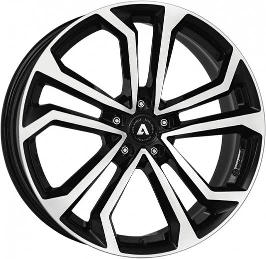 Akoni AK04 black polished Alufelge 8x19 Zoll ET39 LK 5x112 ML66.6