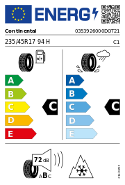Continental WinterContact TS 850 P FR 3PMSF DOT21 235/45 R17 94H DOT DOT21 – EU-Reifenlabel