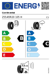 Continental CrossContact LX Sport VOL XL M+S DOT20 255/45 R20 105H DOT DOT20 – EU-Reifenlabel