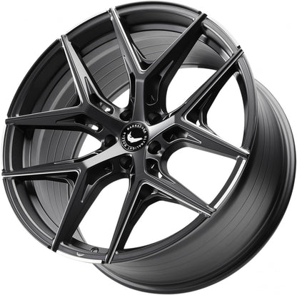 Barracuda Razzer mattblack PureSports gefräst Alufelge 9.5x22 Zoll ET35 LK 5x112 ML73.1 – Bild 4