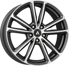 Akoni AK03 graphite matt polished Alufelge 8x18 Zoll ET30 LK 5x112 ML66.6