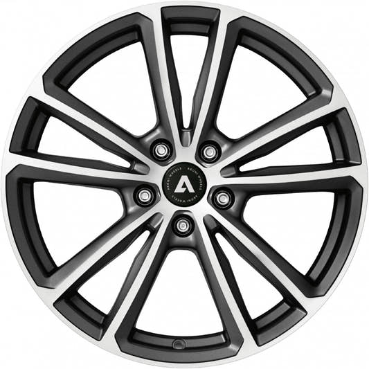 Akoni AK03 graphite matt polished Alufelge 8x18 Zoll ET30 LK 5x112 ML66.6 – Bild 2