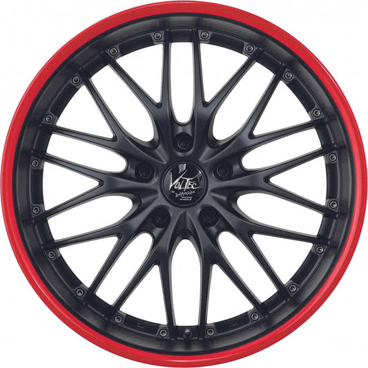 Barracuda Voltec T6 mattblack PureSports / Color Trim rot Alufelge 8x17 Zoll ET40 LK 5x112 ML73.1 – Bild 2