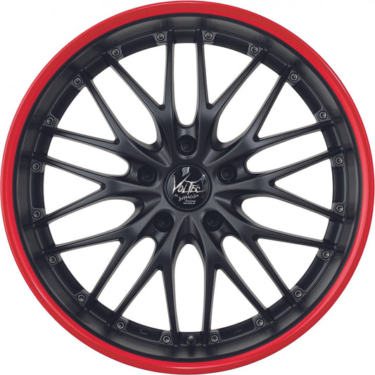 Barracuda Voltec T6 mattblack PureSports / Color Trim rot Alufelge 8x17 Zoll ET40 LK 5x112 ML73.1 – Bild 2
