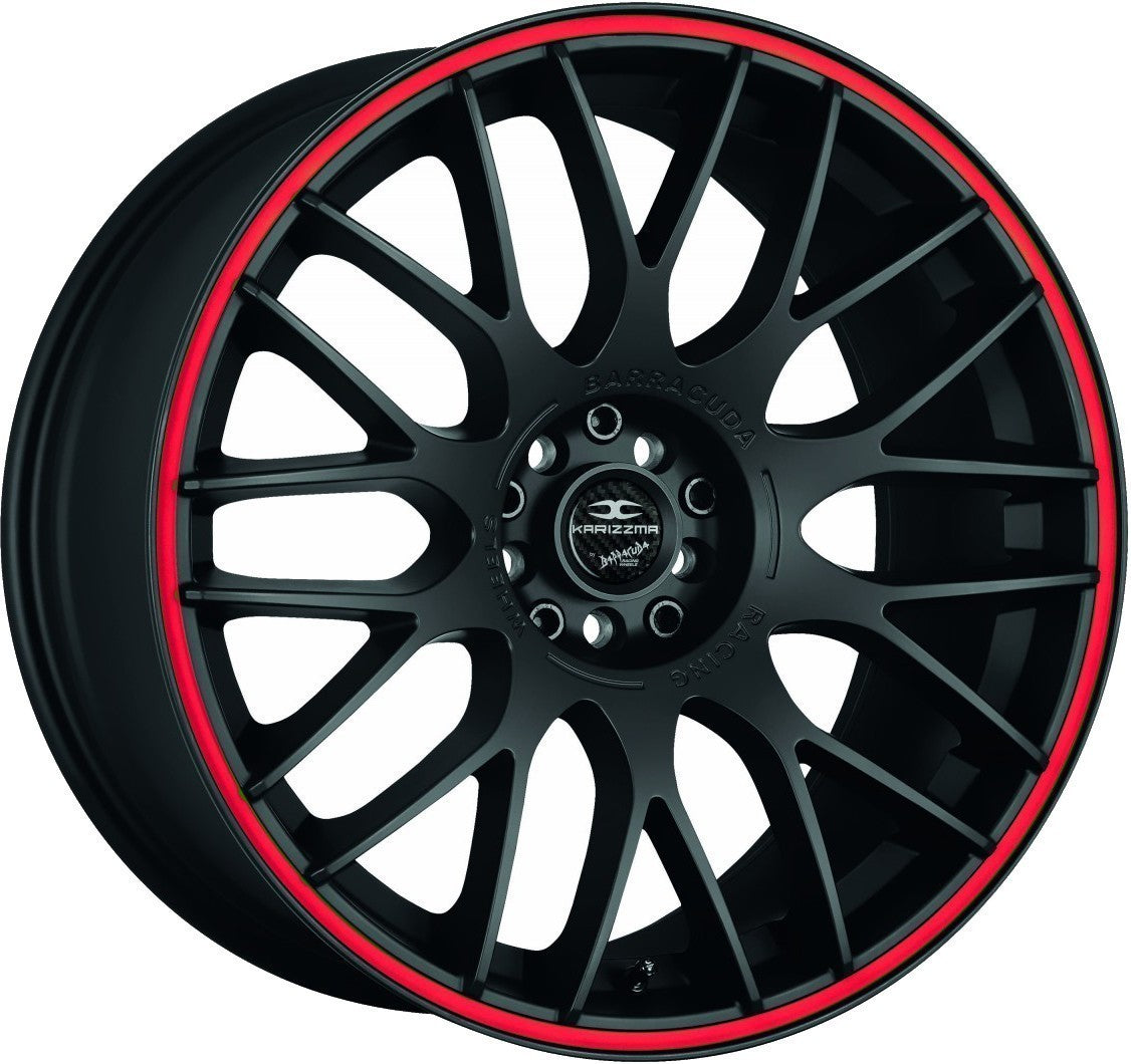 Barracuda Karizzma mattblack PureSports / Color Trim rot - DS15 Alufelge 9x20 Zoll ET27 LK 5x120 ML72.6