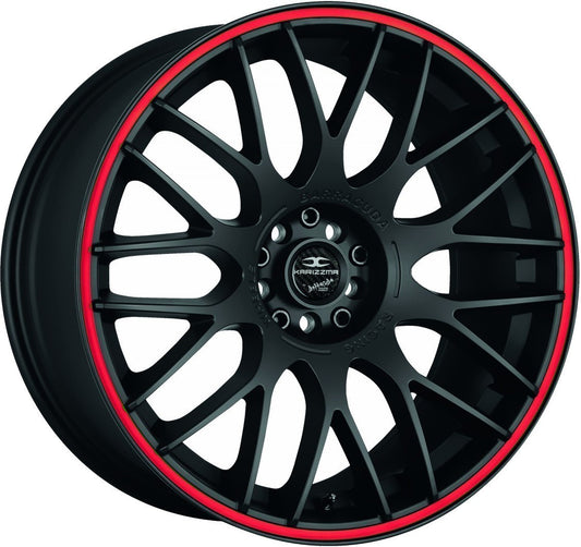 Barracuda Karizzma mattblack PureSports / Color Trim rot - DS15 Alufelge 9x20 Zoll ET27 LK 5x120 ML72.6