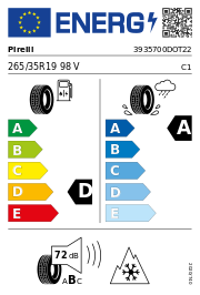 Pirelli P Zero Winter (MO1) FSL XL 3PMSF DOT22 265/35 R19 98V DOT DOT22 – EU-Reifenlabel