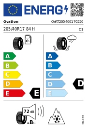 Ovation W 586 XL 3PMSF DOT22 205/40 R17 84H DOT DOT22 – EU-Reifenlabel