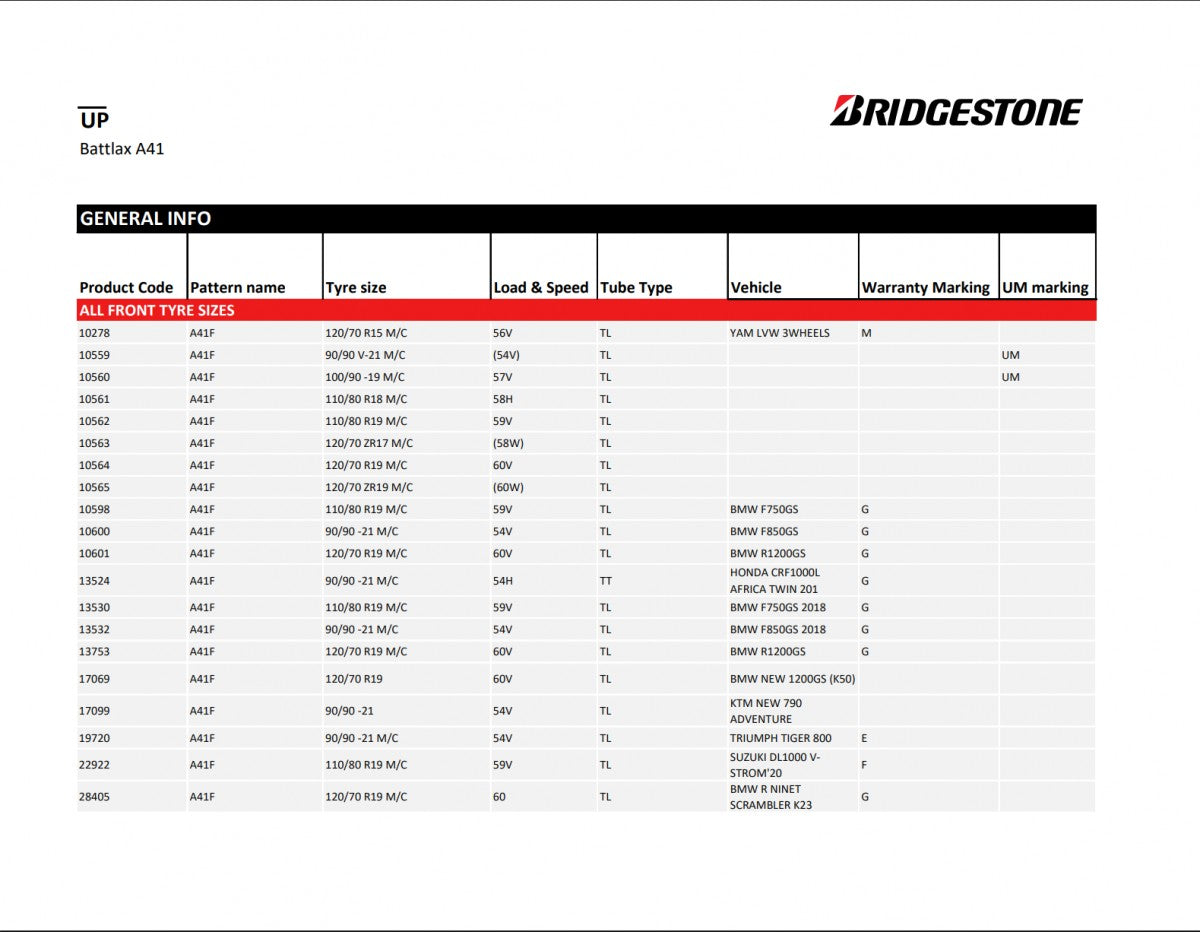 Bridgestone Battlax A41 G (TT) 150/70 R18 70H
