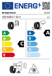 Bridgestone Blizzak LM005 XL 3PMSF 205/50 R17 93V