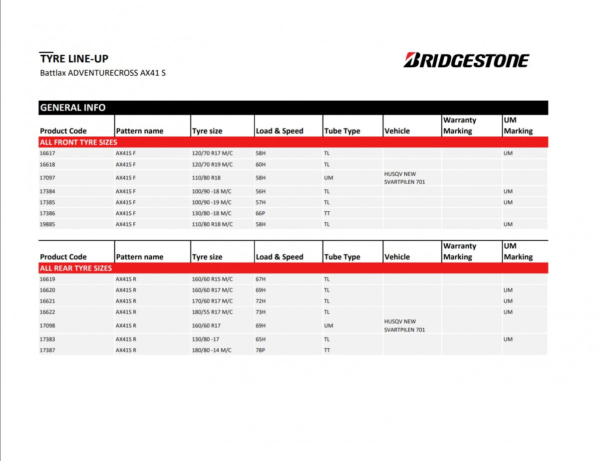 Bridgestone AX41S 130/80 R17 65H