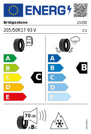 Bridgestone Blizzak 6 XL M+S 3PMSF 205/50 R17 93V