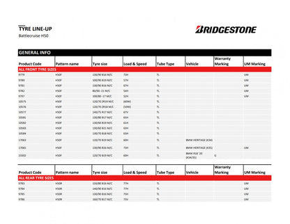 Bridgestone Battlecruise H50 R UM RFD G 180/65 R16 81H