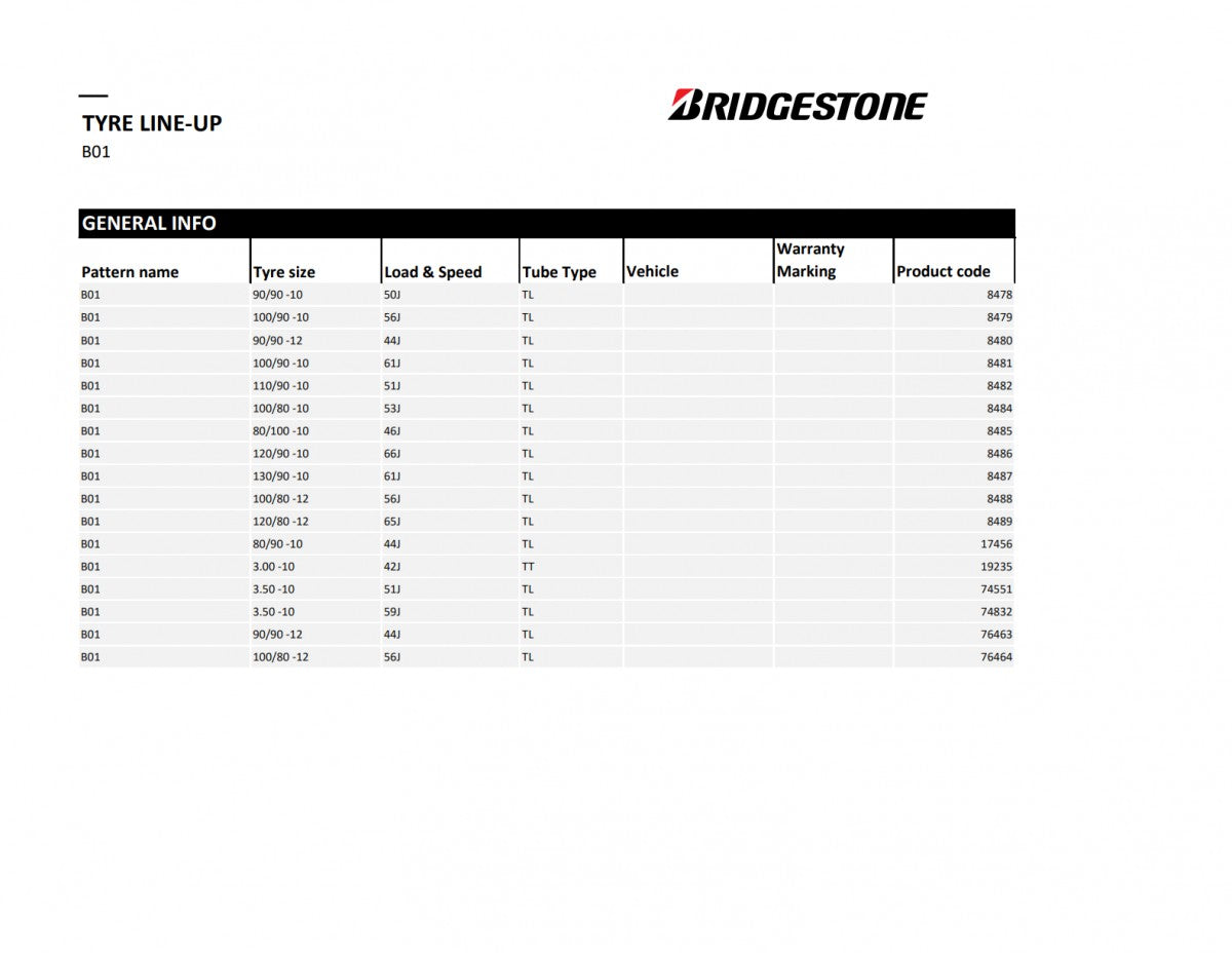 Bridgestone Hoop B01 REINF. 3/ R10 59J