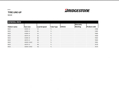 Bridgestone ML 50 130/70 R10 52J