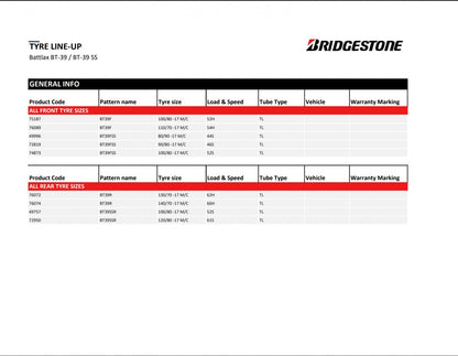 Bridgestone Battlax BT-39 130/70 R17 62H