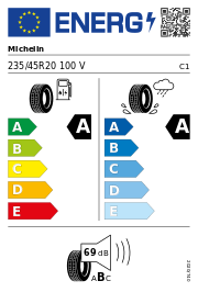 Michelin Primacy 4 S1 XL DEMO 235/45 R20 100V – EU-Reifenlabel