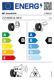 BF Goodrich G Force Winter 2 3PMSF XL 215/60 R16 99H