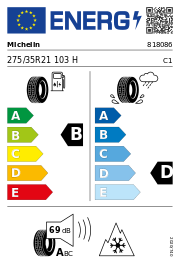 Michelin X-Ice Snow+ XL 3PMSF 275/35 R21 103H