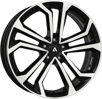 Akoni AK04 black polished Alufelge 8x18 Zoll ET45 LK 5x108 ML63.4