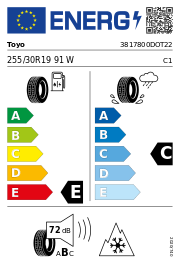 Toyo Snowprox S 954 XL 3PMSF DOT22 255/30 R19 91W DOT DOT22 – EU-Reifenlabel