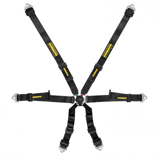 Schroth Profi 2x2 Pull Up schwarz mit schwarz/gelbem SCHROTH RACING Logo HANS