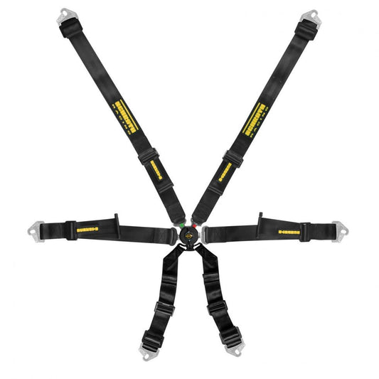 Schroth Profi 2x2 Pull Up schwarz mit schwarz/gelbem SCHROTH RACING Logo HANS